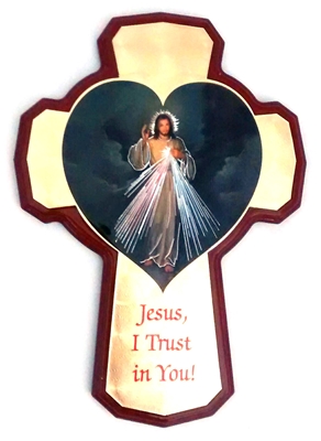 Divine Mercy Wall Mount Cross - Made in Italy