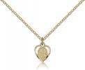 Gold Filled Our Lady of La Salette Pendant, Gold Filled Lite Curb Chain, 3/8" x 1/4"