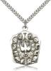 Sterling Silver Apostles Pendant, Stainless Silver Heavy Curb Chain, 1 1/4" x 1"