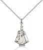 Sterling Silver Infant Figure Pendant, Sterling Silver Lite Curb Chain, 7/8" x 1/2"