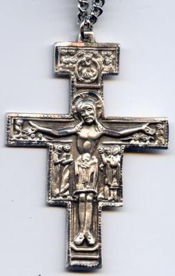 San Damiano Crucifix -  5.0 or 3.1cm Sterling Silver