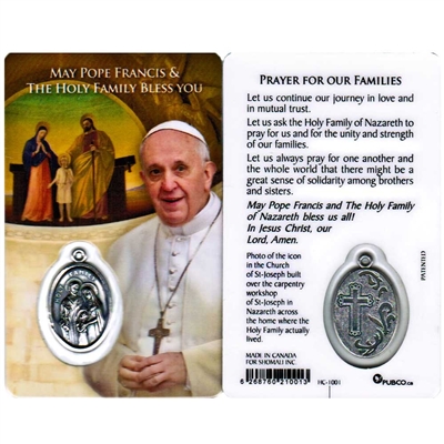 Prayer For Our Families Holy Card with Medal HC-1001