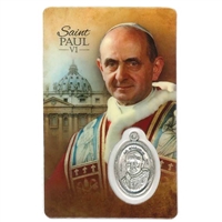 Saint Paul VI Holy Card with Medal C1122