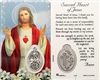 Sacred Heart of Jesus Holy Card with Medal C104