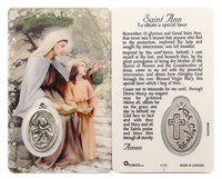 Saint Ann Holy Card with Medal C119