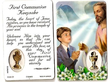 First Communion Keepsake Boy Holy Card C130