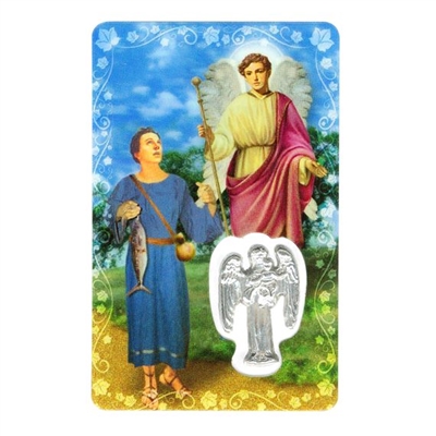 ST. RAPHAEL HOLY CARD WITH MEDAL C153