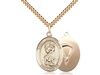 Gold Filled St. Christopher / Paratrooper Pendant, SG Heavy Curb Chain, Large Size Catholic Medal, 1" x 3/4"