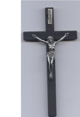 4" Black Wood Crucifix