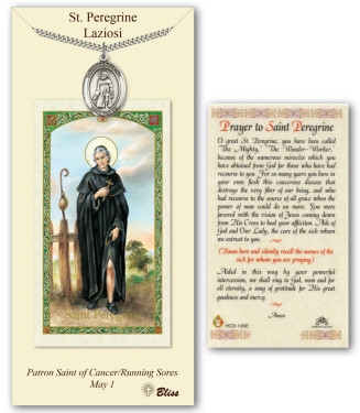 Saint Peregrine Pewter Medal and Holy Card PC7088PW