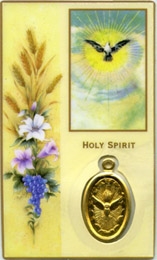 Holy Spirit Holy Card with Gold Medal PF3HS