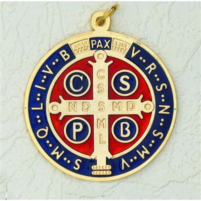 Saint Benedict Enamel Large Medal 171-70-1003