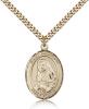 Gold Filled St. Madeline Sophie Barat Pendant, Stainless Gold Heavy Curb Chain, Large Size Catholic Medal, 1" x 3/4"