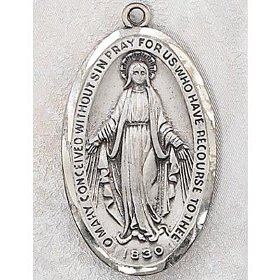 Large 3.3 Cm. Sterling Silver MIraculous Medal