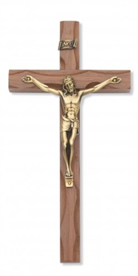 10" Carved Walnut Wood Crucifix 79-42481