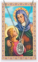 Saint Anne Pewter Medal & Prayer Card Set