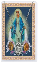 Oval Our Lady of the Miraculous Medal with Prayer Card