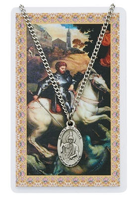 Saint George Prayer Card with Medal PSD550GE