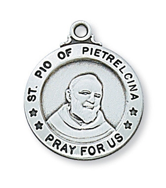 Sterling Silver St. Padre Pio Pendent L600PP