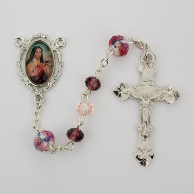 Pink & Purple St Therese Rosary  R599RF