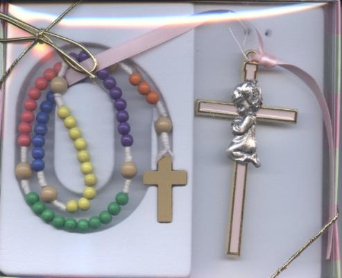 Baby Cross and Rosary Set