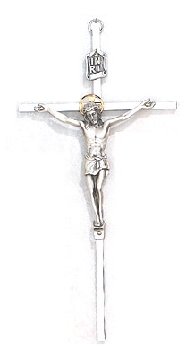 8" All Silver Crucifix 79-48