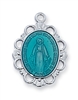 Sterling Silver Blue Miraculous Medal L576