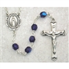 Sapphire (September) Birthstone Sterling Silver Rosary 875L-BLF
