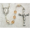 Rose (October) Birthstone Sterling Silver Rosary 875L-RSF