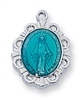 Sterling Silver Blue Miraculous Medal L595B