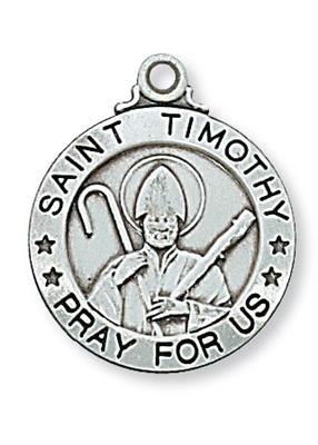 Sterling Silver St. Timothy Pendant L600TY