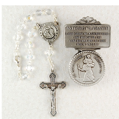 Saint Christopher Auto Rosary and Visor Clip AV-CH