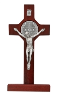 6" Cherry Standing St. Benedict Crucifix 80-91