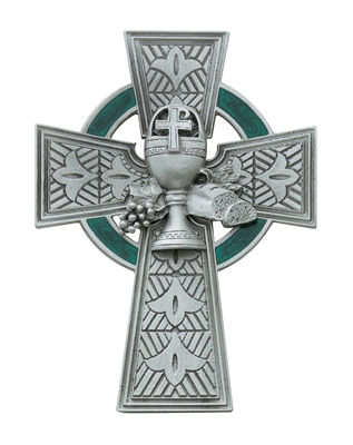 4 3/4" Pewter Celtic First Communion Cross 75-33
