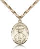Gold Filled St. Andrew Kim Taegon Pendant, SG Heavy Curb Chain, Large Size Catholic Medal, 1" x 3/4"