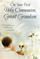 On Your First Holy Communion, Great Grandson Greeting Card 68293