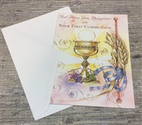 God Bless You Daughter on Your First Communion Greeting Card 67473