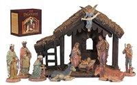 12-Pc Wood Stable Nativity Set  18023