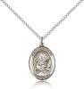 Sterling Silver St. Apollonia Pendant, Sterling Silver Lite Curb Chain, Medium Size Catholic Medal, 3/4" x 1/2"