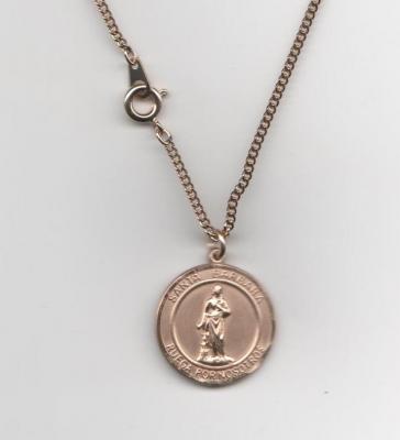 Santa Barbara - Medalla Mediana de Oro, 3/4" Forma Redonda