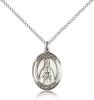 Sterling Silver St. Blaise Pendant, Sterling Silver Lite Curb Chain, Medium Size Catholic Medal, 3/4" x 1/2"