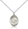 Sterling Silver St. Francis De Sales Pendant, Sterling Silver Lite Curb Chain, Medium Size Catholic Medal, 3/4" x 1/2"