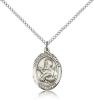 Sterling Silver St. Francis Xavier Pendant, Sterling Silver Lite Curb Chain, Medium Size Catholic Medal, 3/4" x 1/2"