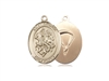 Gold Filled St. George/Paratrooper Pendant, GF Lite Curb Chain, Medium Size Catholic Medal, 3/4" x 1/2"