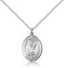 Sterling Silver St. Helen Pendant, Sterling Silver Lite Curb Chain, Medium Size Catholic Medal, 3/4" x 1/2"