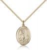 Gold Filled St. Jude Thaddeus Pendant, Gold Filled Lite Curb Chain, Medium Size Catholic Medal, 3/4" x 1/2"