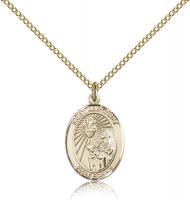 Gold Filled St. Margaret Mary Alacoque Pendant, Gold Filled Lite Curb Chain, Medium Size Catholic Medal, 3/4" x 1/2"