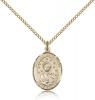 Gold Filled Our Lady of La Vang Pendant, Gold Filled Lite Curb Chain, Medium Size Catholic Medal, 3/4" x 1/2"