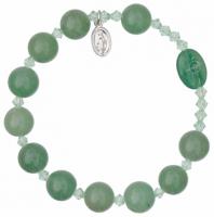 Rosary Bracelet with 10mm Green Jade Beads, RBS2
