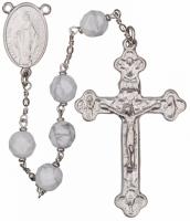 24" Chain-link Rosary with 8mm Howlite Beads, R458